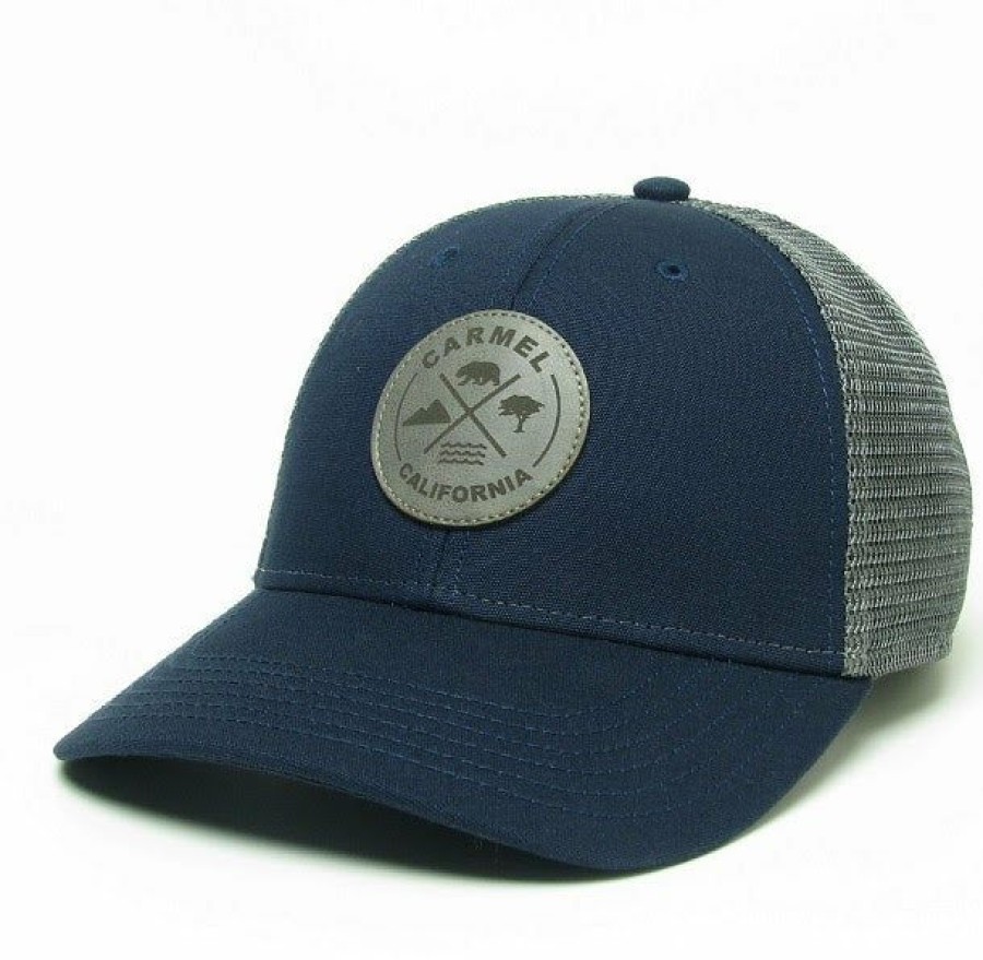 Accessories * | Carmel Circle X Trucker Hat Good Quality Navy/Grey Trucker