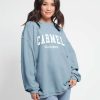 Women * | Corded Carmel Arch Crewneck Sweatshirt Classical Faded Denim