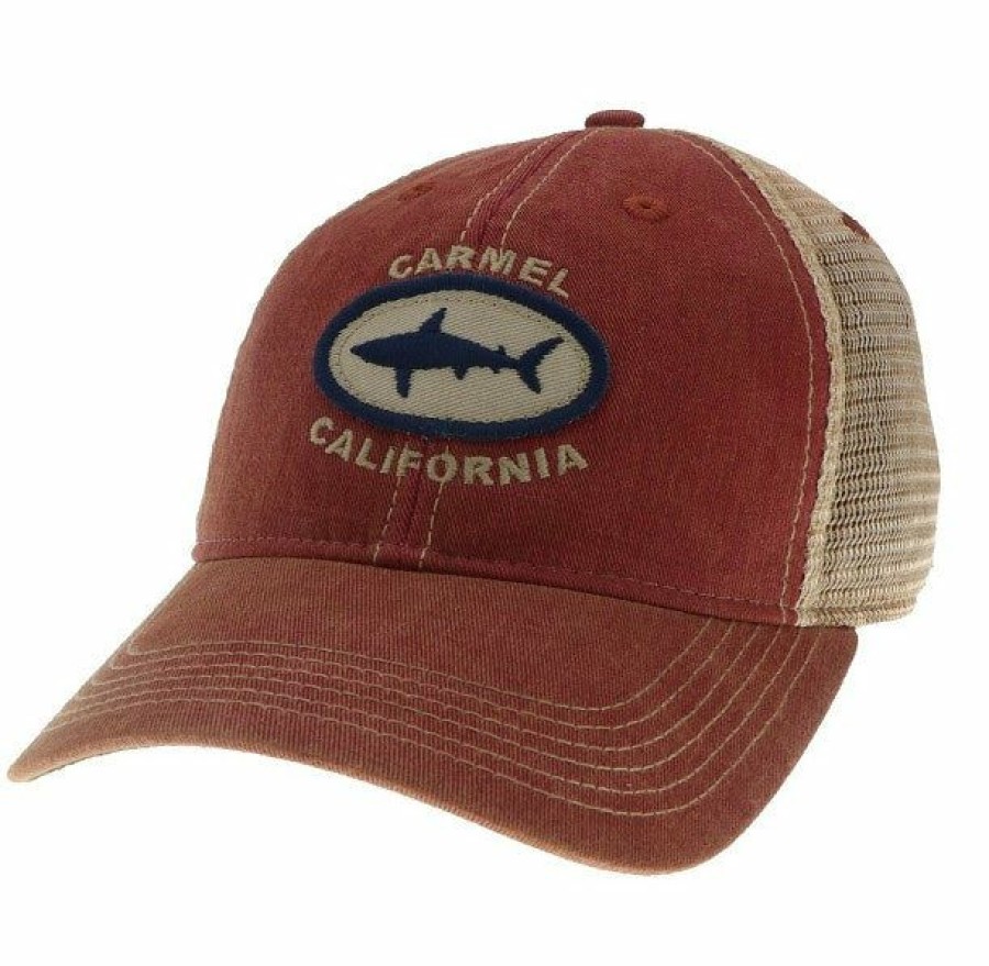 Accessories * | Carmel Showcase Shark Youth Trucker Hat Good Quality Cardinal Trucker