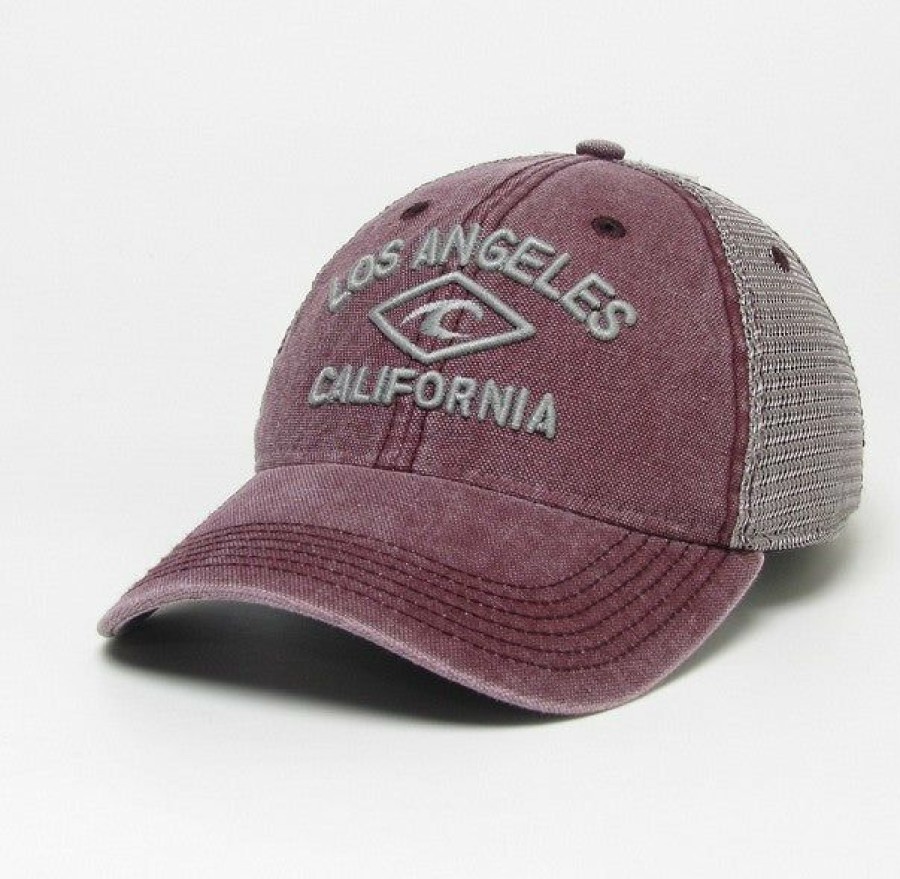 Accessories * | Diamond Los Angeles Trucker Hat New Threads Burgundy/Grey