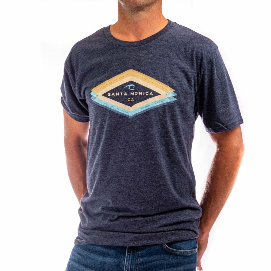 Men * | Hush Money Wave Santa Monica T-Shirt Sale Online Navy