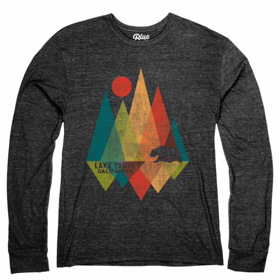 Men * | Shard Mountain Lake Tahoe Long Sleeve T-Shirt New Threads Black