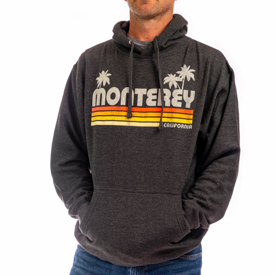 Men * | Bueller Monterey Hooded Sweatshirt New Threads Charcoal