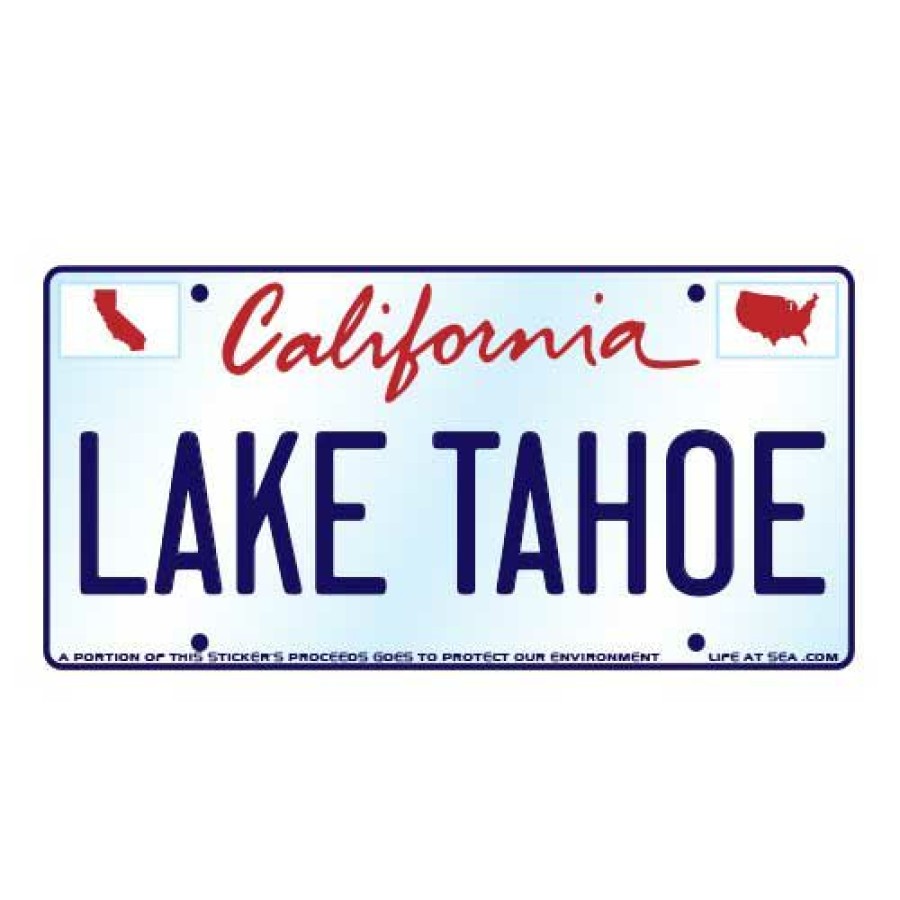 Accessories * | Lake Tahoe License Plate Small Sticker Classical