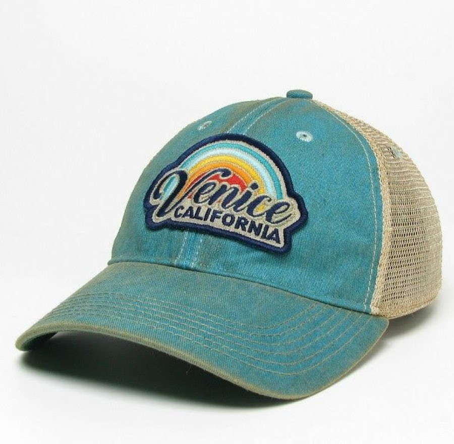 Accessories * | Venice Rainbow Trucker Hat Online Sales Aqua Blue Trucker