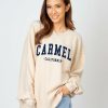 Women * | Corded Carmel Arch Crewneck Sweatshirt Latest Natural