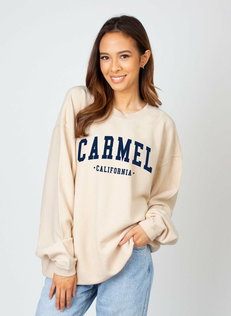 Women * | Corded Carmel Arch Crewneck Sweatshirt Latest Natural