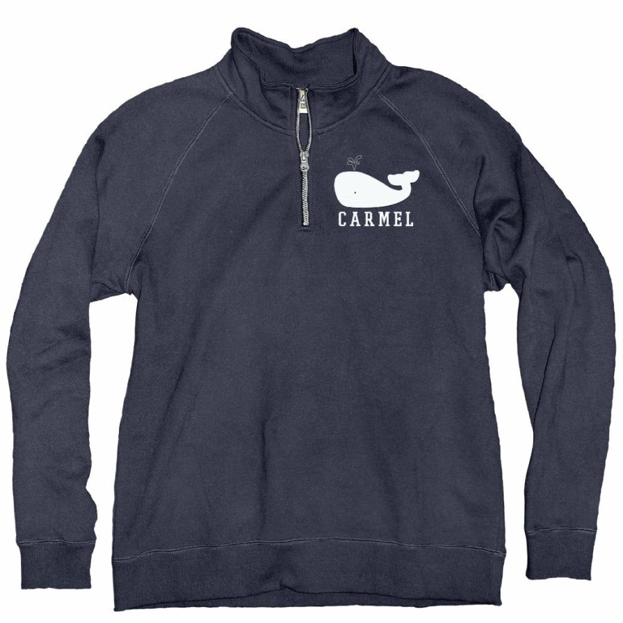 Women * | Dt Whale Crest Carmel Quarter Zip Sweatshirt Wholesale Navy