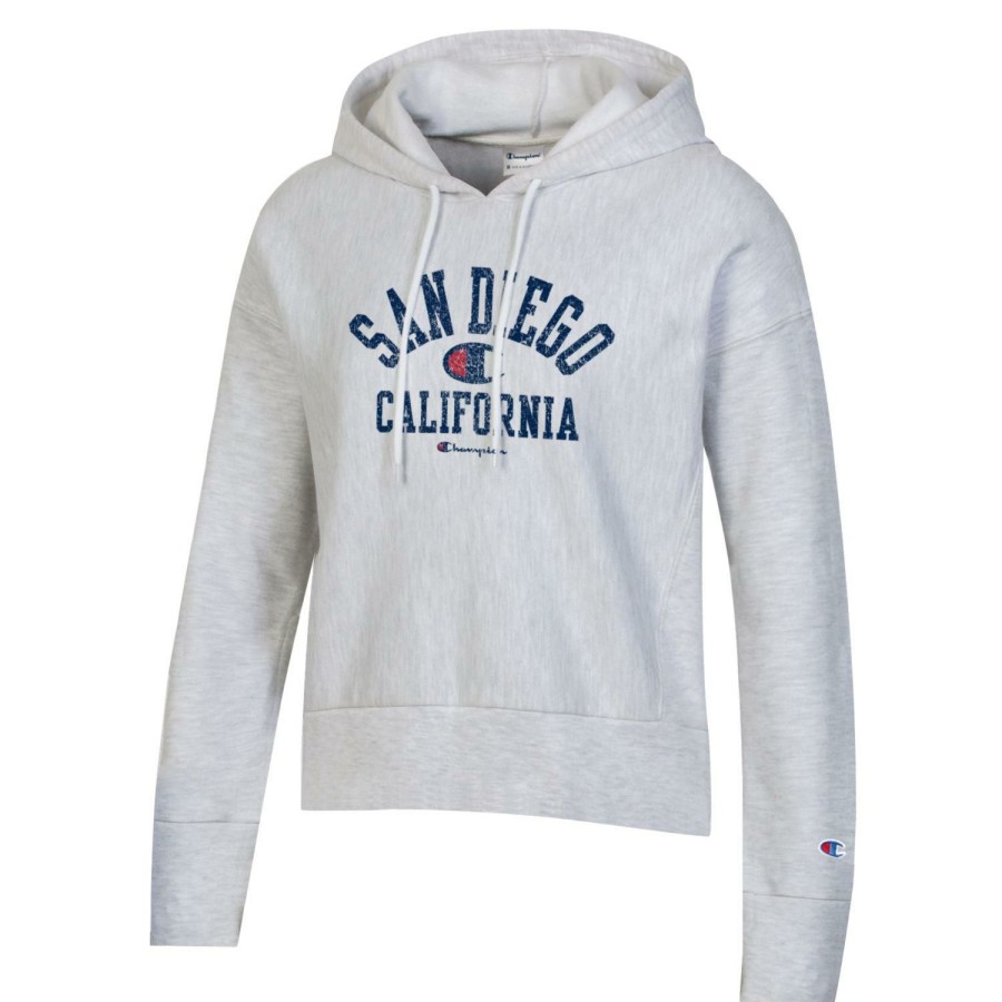 Women * | Champion San Diego Hooded Sweatshirt Best Choice Silver Grey