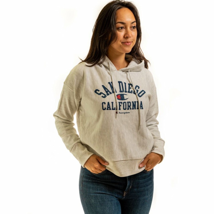 Women * | Champion San Diego Hooded Sweatshirt Best Choice Silver Grey