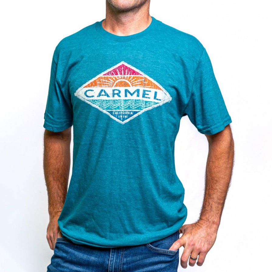 Men * | Hallena Sun & Waves Carmel T-Shirt Hot Selling Dark Teal