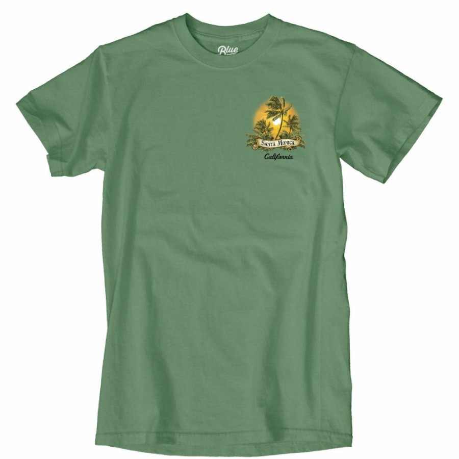 Men * | The Dream Palm Santa Monica T-Shirt Latest Dorm Green