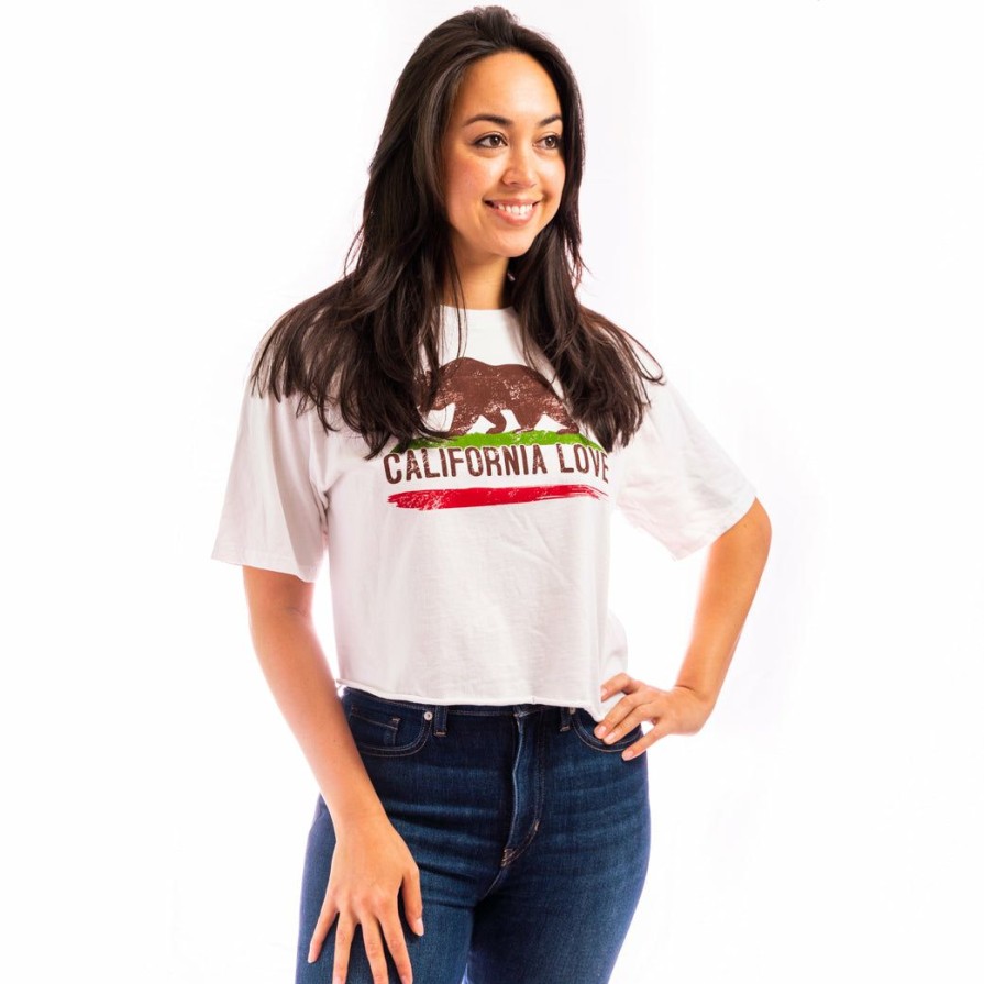 Women * | Cali On My Mind California Crop T-Shirt Cheap Online White