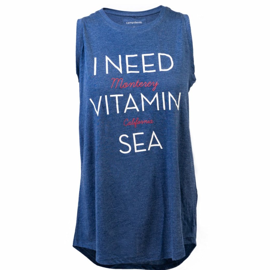 Women * | I Need Vitamin Sea Monterey Tank Top Good Quality Marine Navy