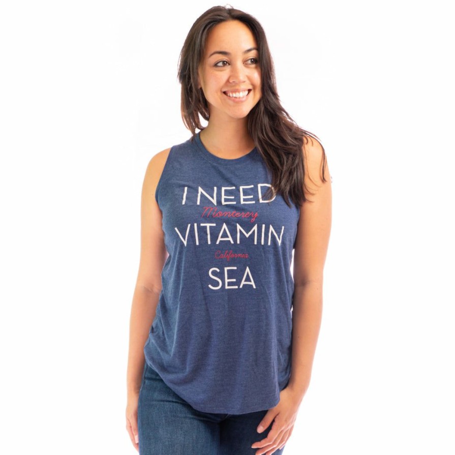 Women * | I Need Vitamin Sea Monterey Tank Top Good Quality Marine Navy