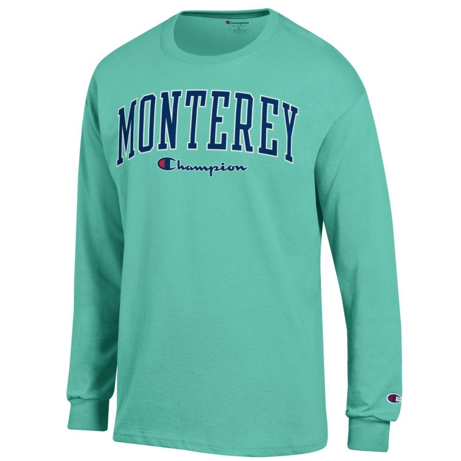 Men * | Champion Monterey Long Sleeve T-Shirt Reliable Quality Sea Green