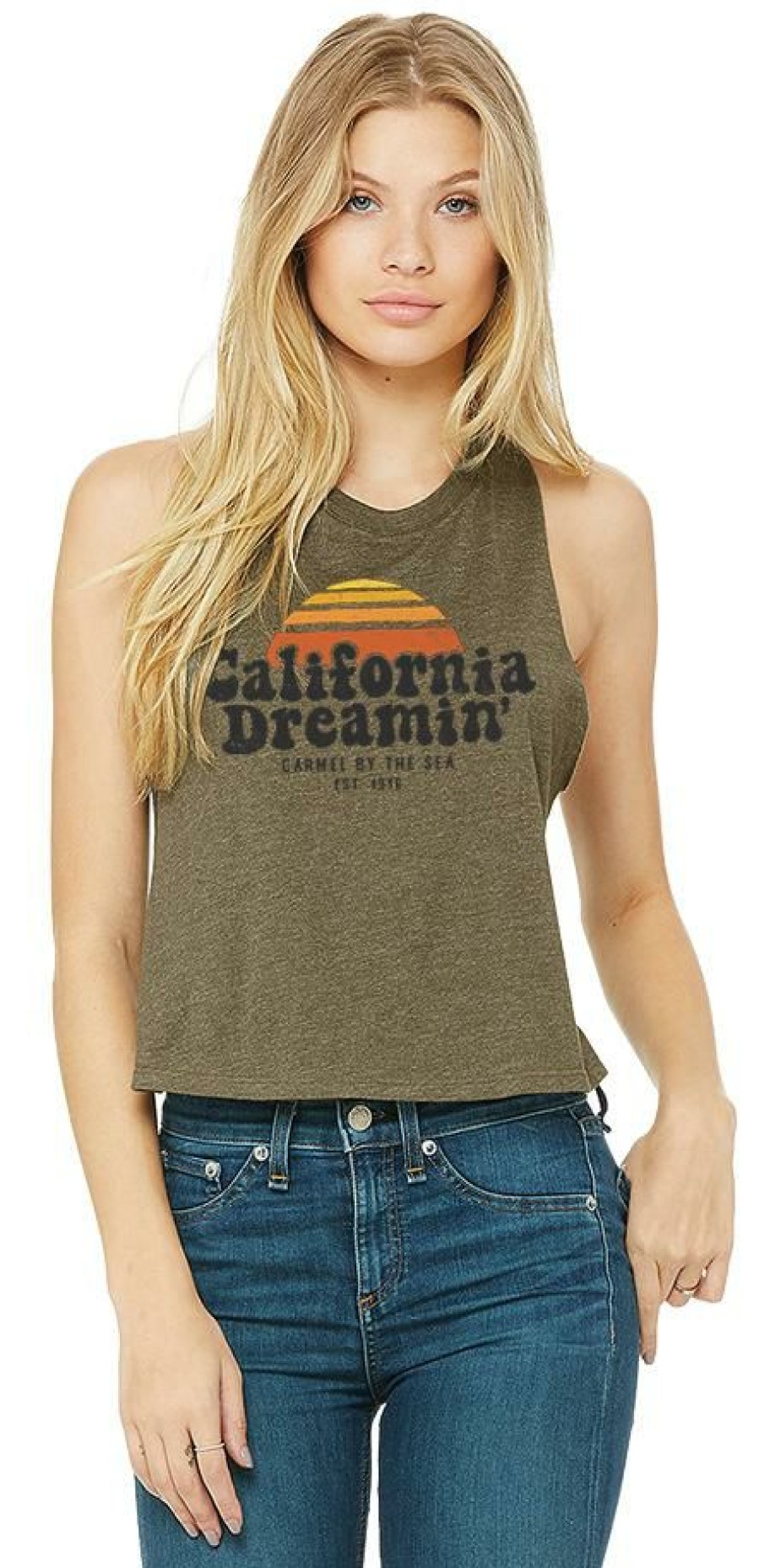 Women * | California Dreamin Carmel Tank Top Wholesale Heather Olive