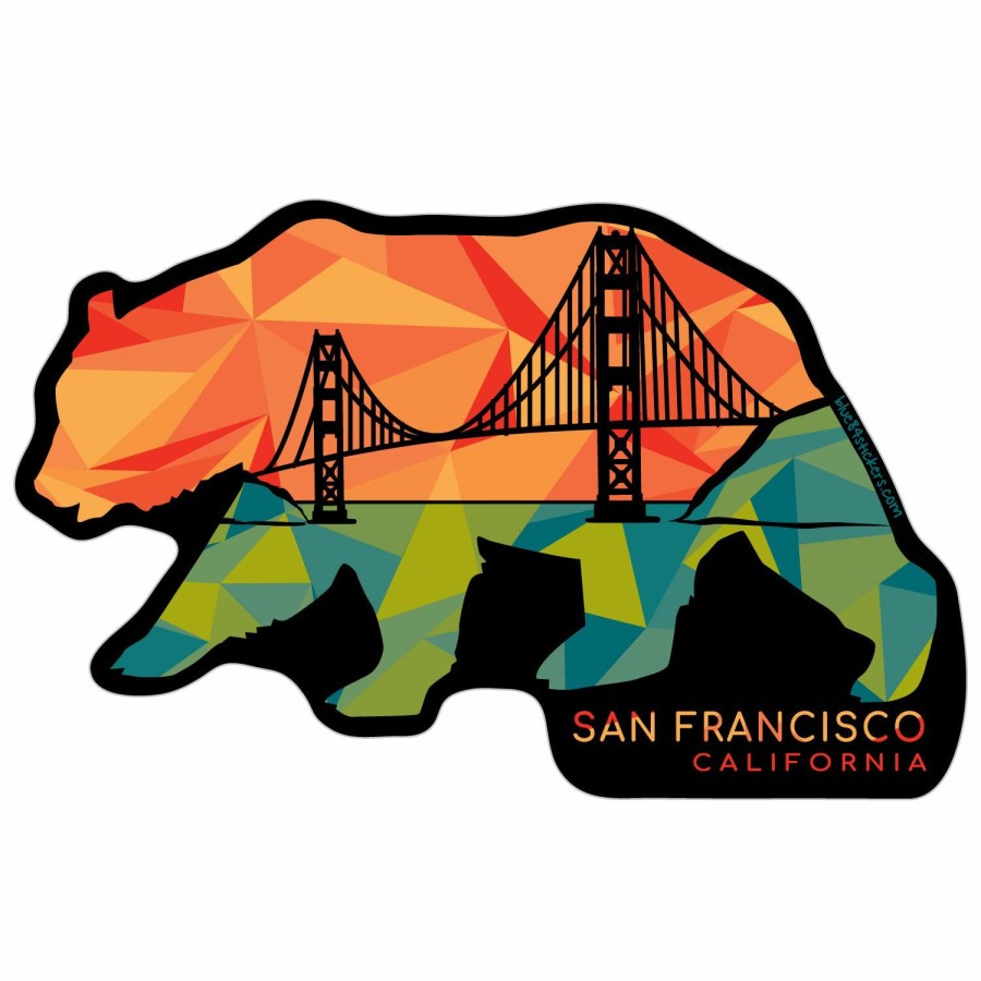 Accessories * | Remnant Bear Golden Gate Bridge Sticker Best-Selling