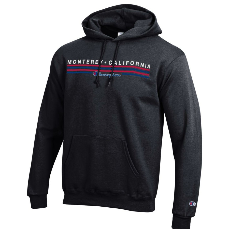 Men * | Champion Monterey Hooded Sweatshirt Good Quality Black