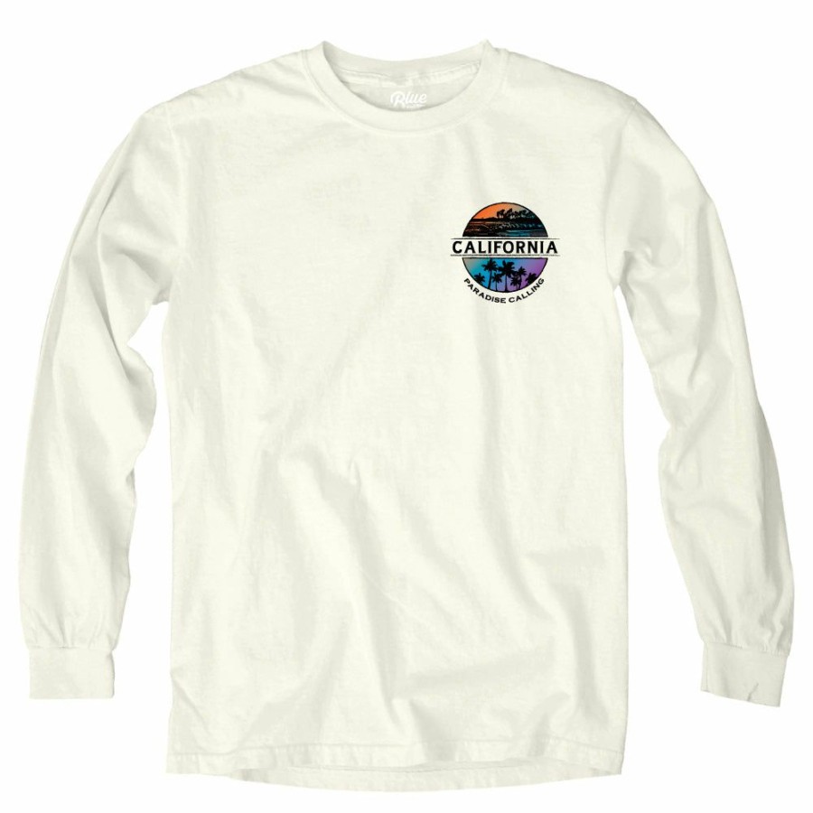 Men * | Geo Seal Palms California Long Sleeve T-Shirt Sale Online Ivory