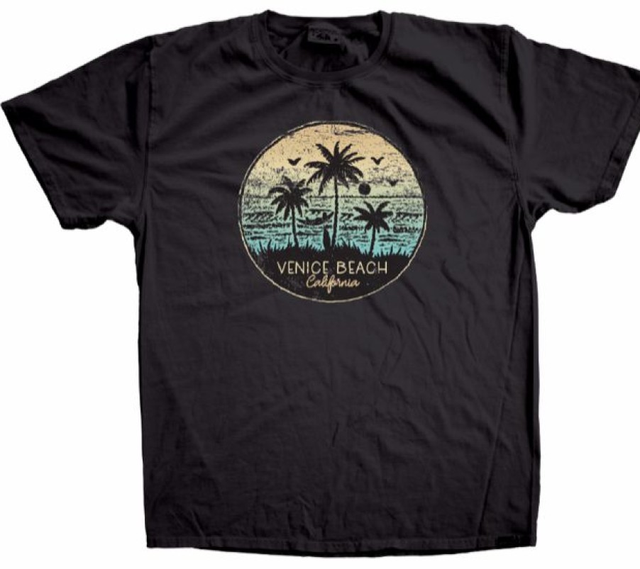 Men * | Lazy Day Venice Beach T-Shirt Online Sales Black