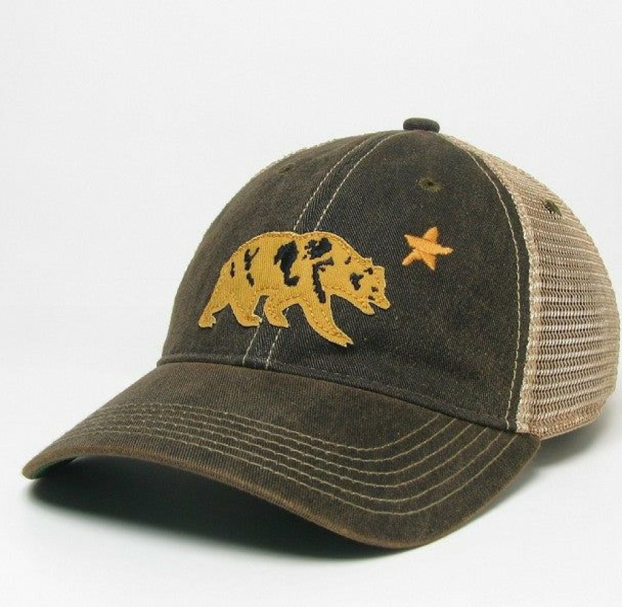 Accessories * | California Bear Washed Trucker Hat Reliable Quality Black