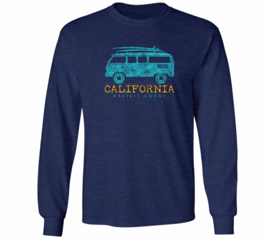 Men * | Van Of The Year California Long Sleeve T-Shirt Good Quality Navy