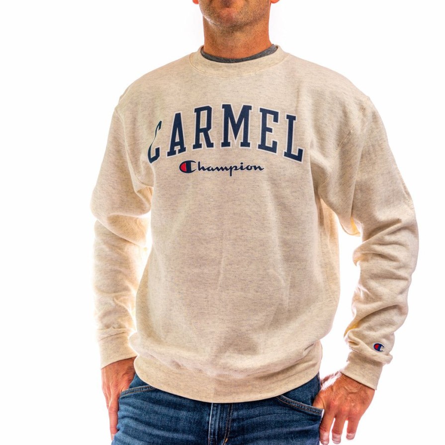 Men * | Champion Carmel Unisex Crewneck Sweatshirt Latest Oatmeal