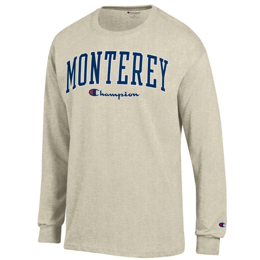 Men * | Champion Monterey Long Sleeve T-Shirt Hot Sale Oatmeal