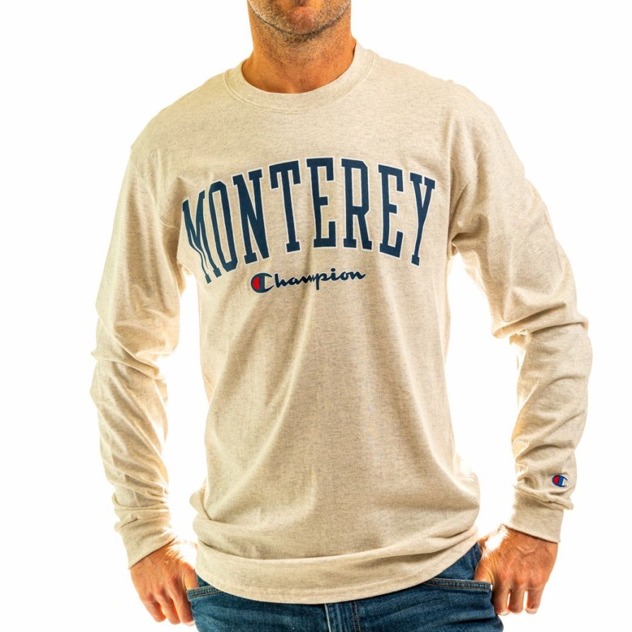 Men * | Champion Monterey Long Sleeve T-Shirt Hot Sale Oatmeal