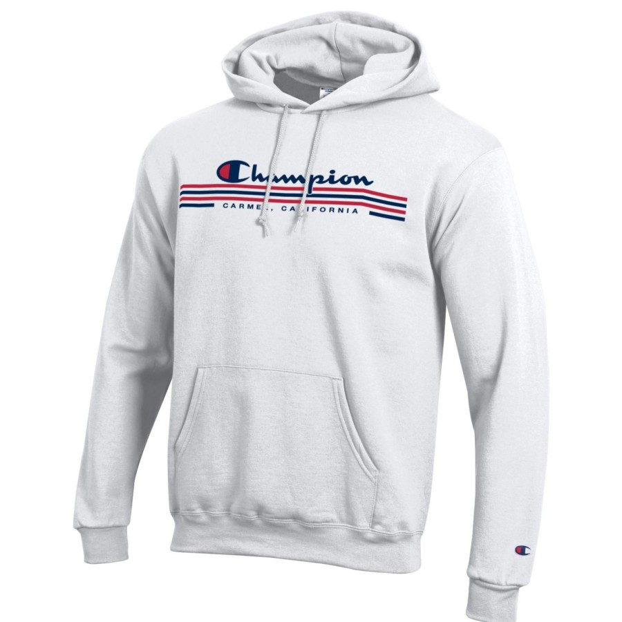 Men * | Champion Carmel Hooded Sweatshirt Official White