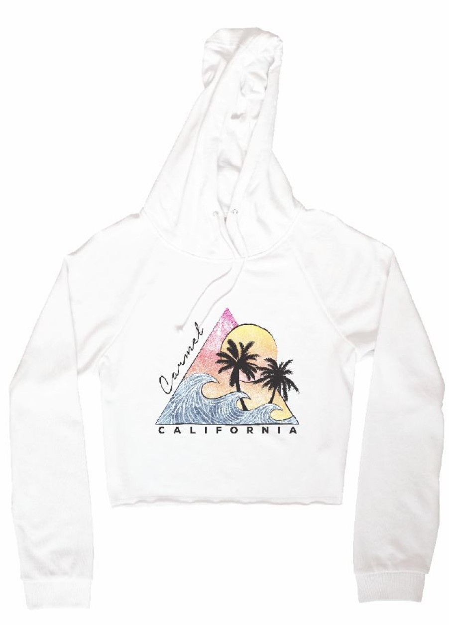 Women * | Hedwig Carmel Crop Hooded Sweatshirt Top Selling White