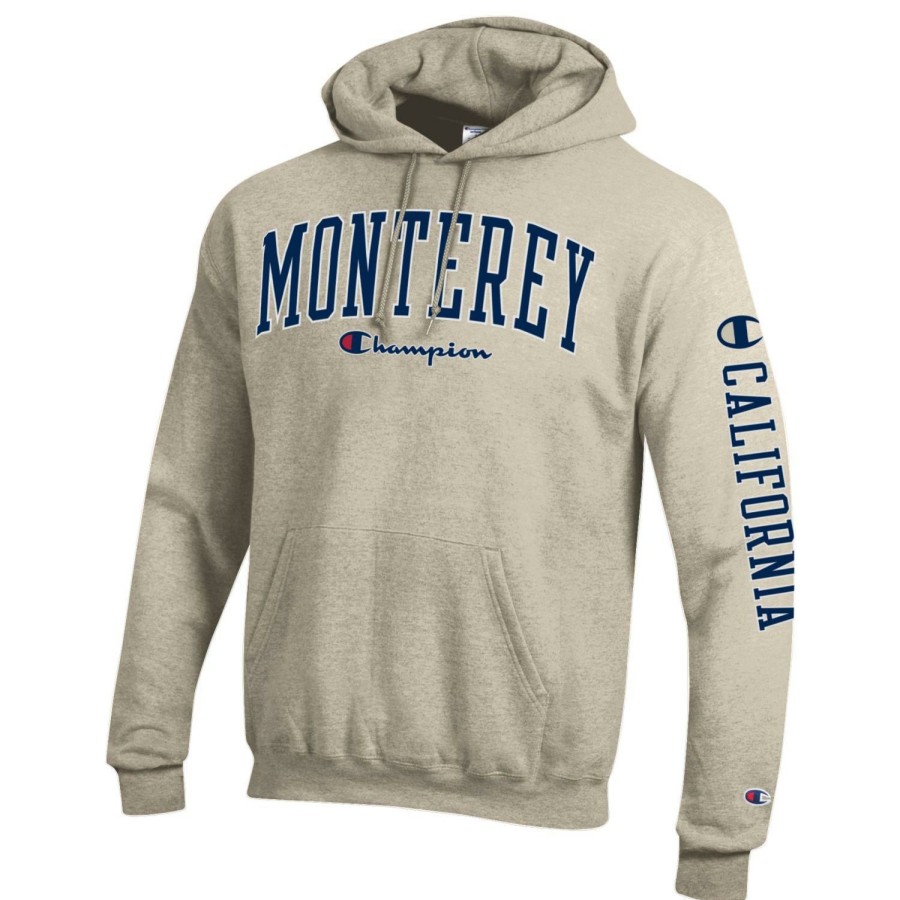 Men * | Champion Monterey Hooded Sweatshirt Hot Sale Oatmeal