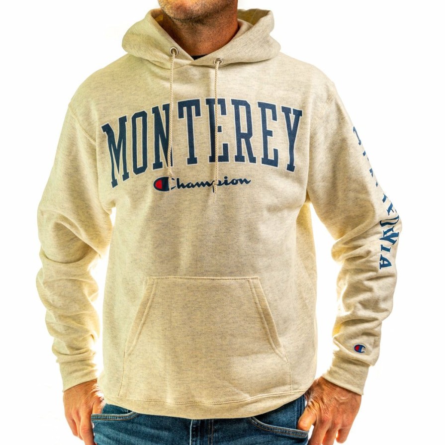 Men * | Champion Monterey Hooded Sweatshirt Hot Sale Oatmeal