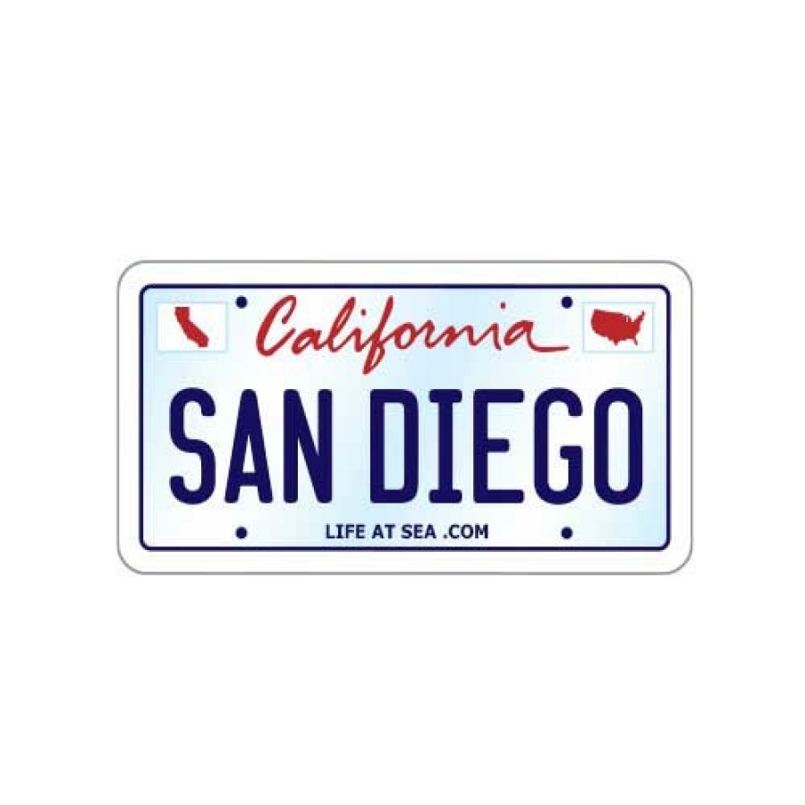 Accessories * | San Diego License Plate Small Sticker Online Sales