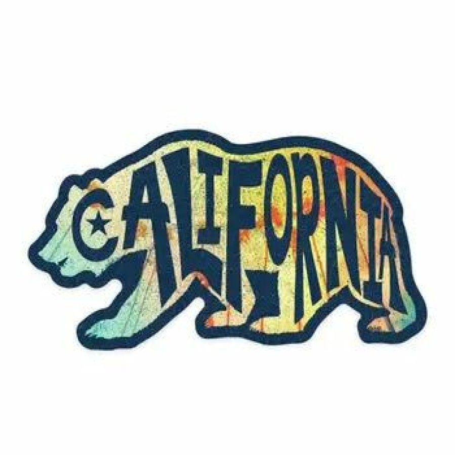 Accessories * | California Bear Typography Sticker Bargain Sale