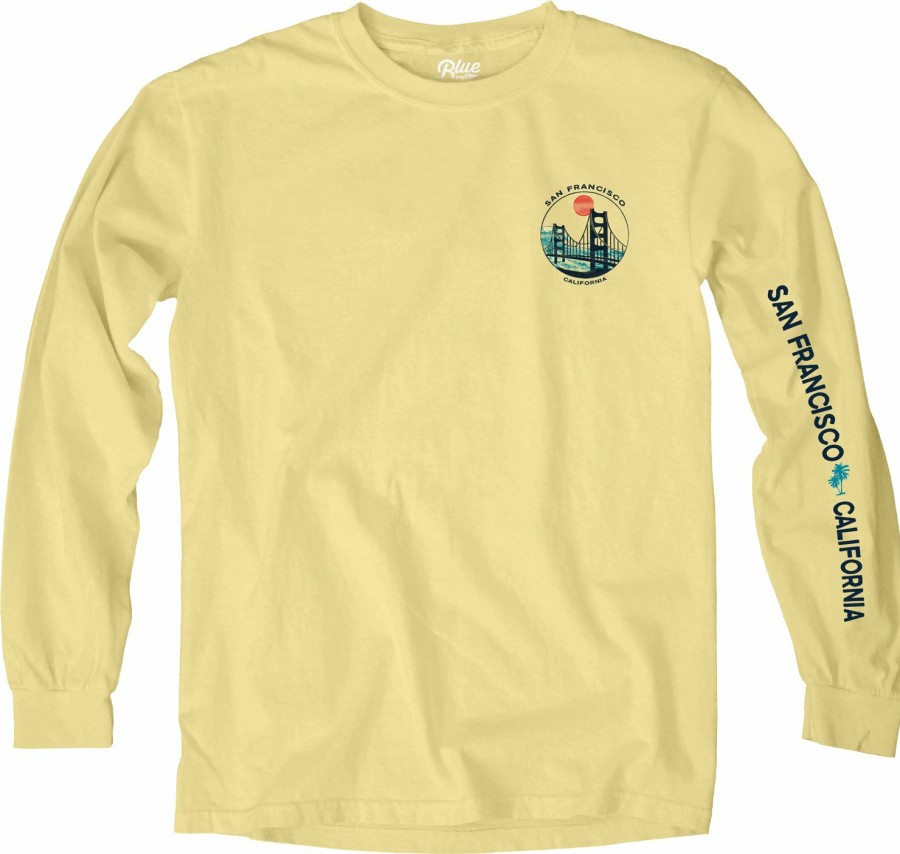 Men * | Coastal Club Golden Gate San Francisco Long Sleeve T-Shirt Good Quality Butter