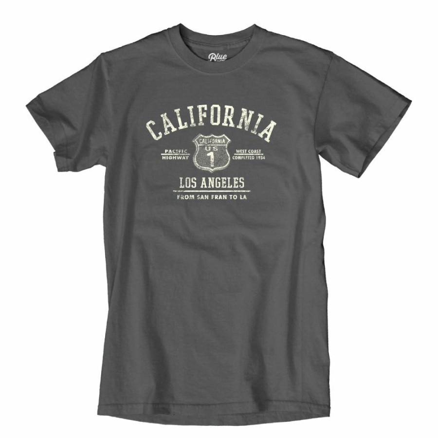 Men * | Full Star Hwy 1 Los Angeles T-Shirt Discount Online Charcoal