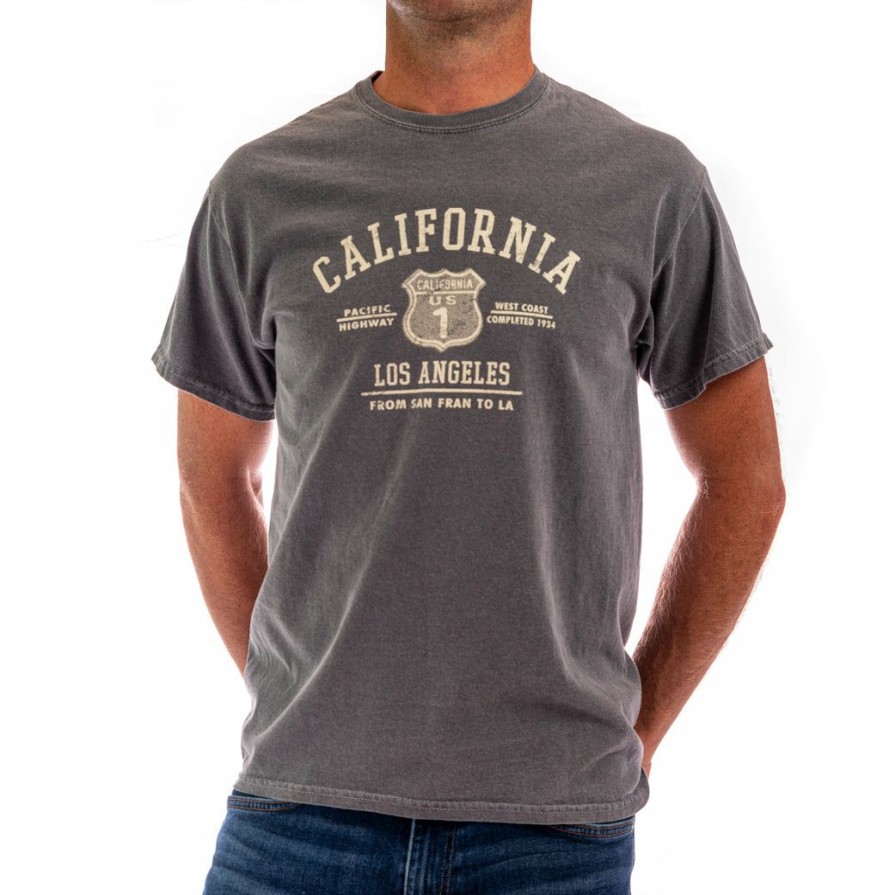 Men * | Full Star Hwy 1 Los Angeles T-Shirt Discount Online Charcoal