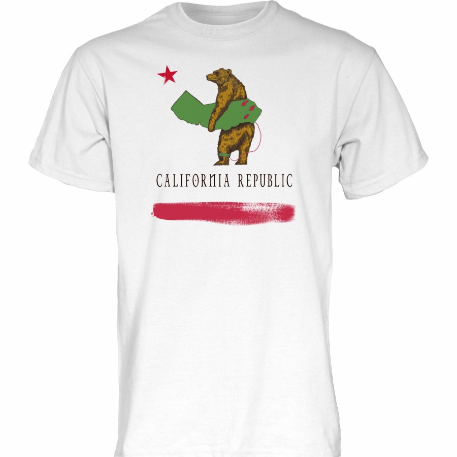 Men * | Cali Surf Bear California T-Shirt Special White