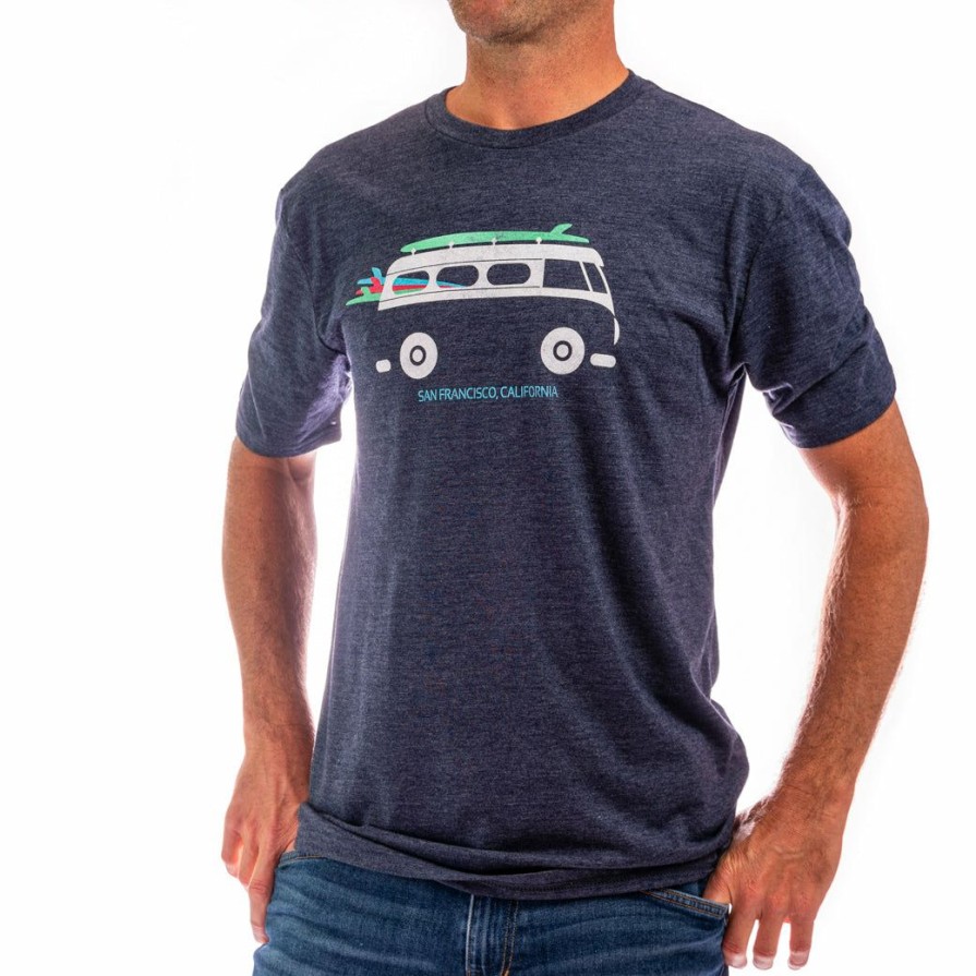 Men * | Upwards Bus San Francisco T-Shirt New Threads Navy