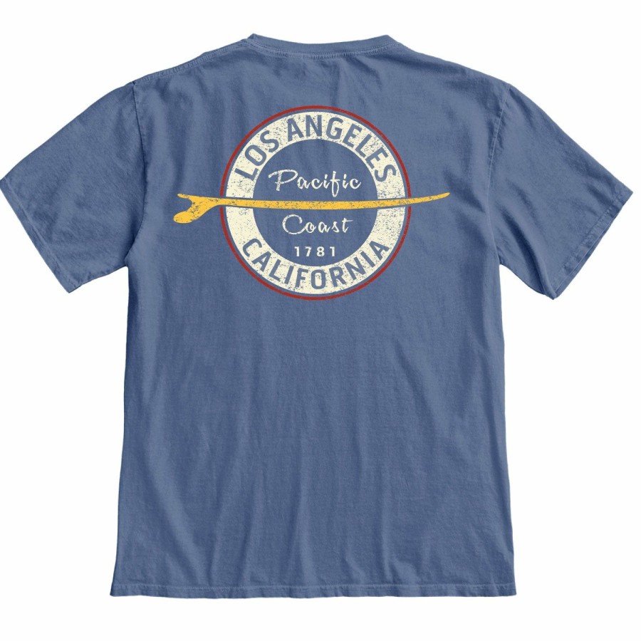 Men * | Whinge Surfboard Los Angeles T-Shirt Discount Online Pacific Blue