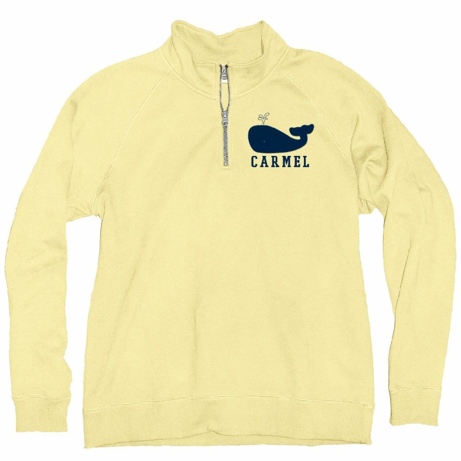 Women * | Dt Whale Crest Carmel Quarter Zip Sweatshirt Special Butter