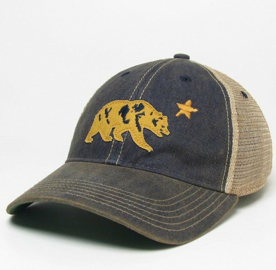 Accessories * | California Bear Washed Trucker Hat Best Choice Navy