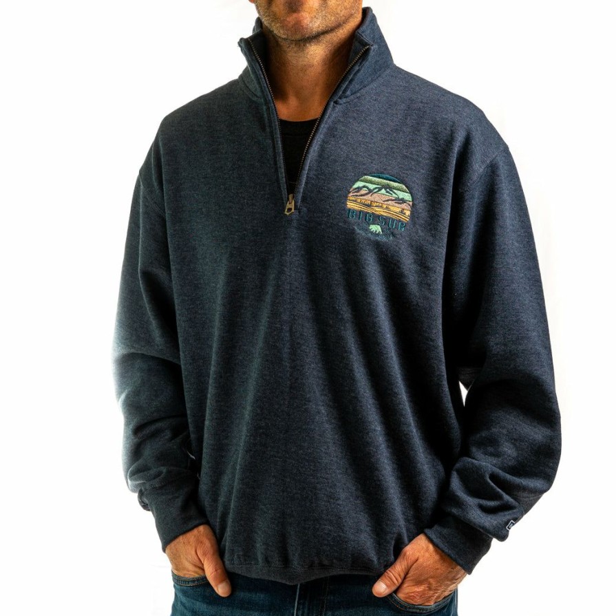 Men * | Rivalry Big Sur 1/4 Zip Sweatshirt Discount Online Midnight